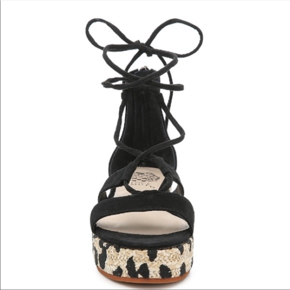 Vince Camuto Women’s Kellia Espadrille Platform Sandal in Black Suede - Picture 2 of 9